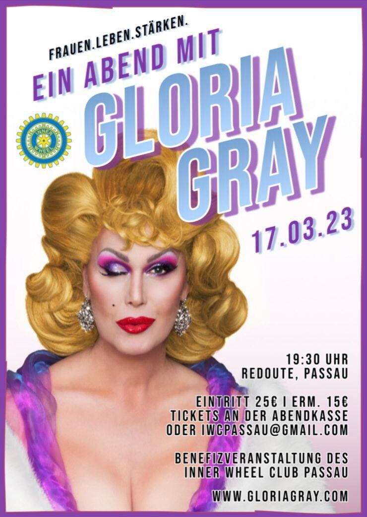 "Frauen. Leben. Stärken." - Ein Abend mit Gloria Gray - Redoute Veranstaltungssäle Passau - Freitag, 17. März 2023