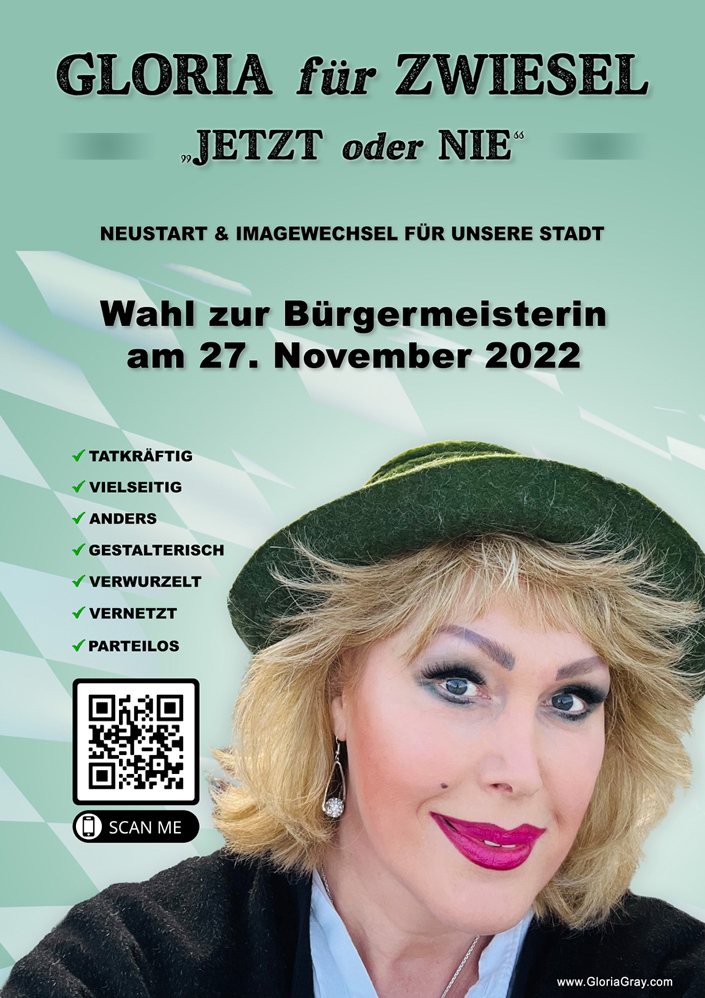 Gloria Gray - Bürgermeisterinwahl 2022 in Zwiesel - Wahlflyer