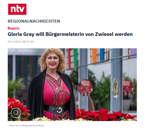 Gloria Gray - Bürgermeisterinwahl 2022 in Zwiesel - ntv, 08.12.2022