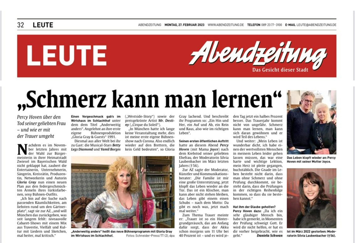 Gloria Gray - Cabaret in München - Abendzeitung München, 27.02.2023