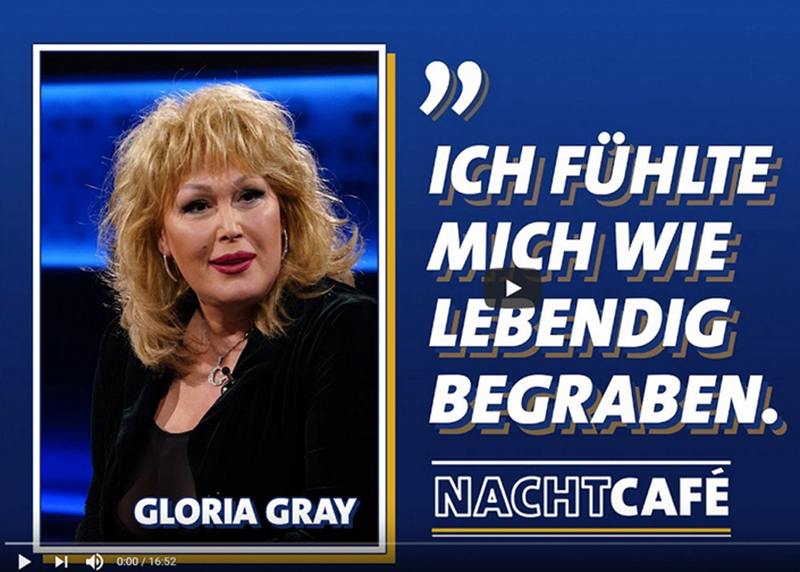Gloria Gray als Talkgast im "Nachtcafé", SWR Fernsehen, 16.04.2021