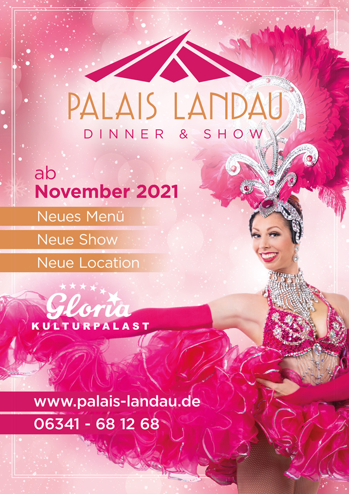 Gloria Gray moderiert und führt durch das Programm der Dinner-Show im "Palais Landau".