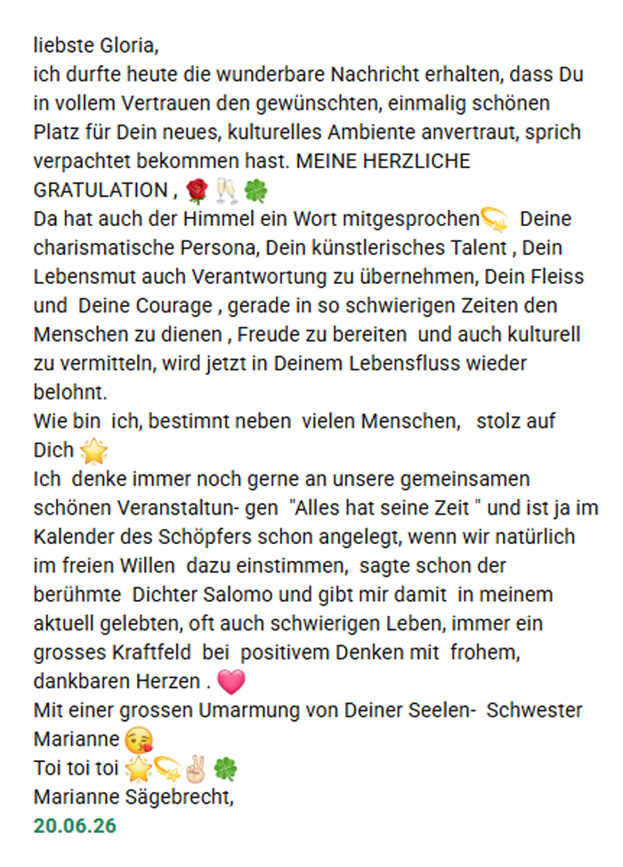 Gibt es bald wieder ein Caf� Gloria? - ehemaliges Infocenter in Zwiesel - Statement Marianne S�gebrecht, 20.06.2026