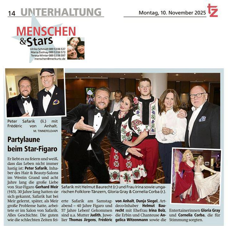 "Partylaune beim Star-Figaro Peter Safarik" tz Mnchen, 10.11.2025